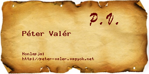 Péter Valér névjegykártya